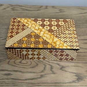 Intricate Brown and Tan Decorative Box